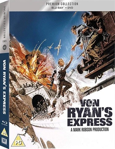 Von Ryan's Express Blu-ray DVD Premium Frank Sinatra 4x Lobby Cards War Movie