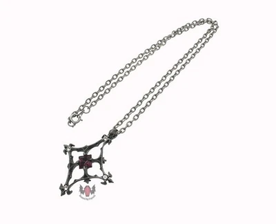 Alchemy Gothic Star of Udolpho Necklace P367 2003 Cross Goth Crystal Purple 00s - Image 1 of 4