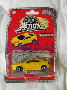 New Sealed ACTION Toyota Celica Diecast Metal & Plastic Yellow Toy Car Figure - Picture 1 of 4