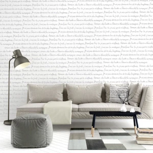 Script Stencil Handwriting Allover Pattern Painting Wall Furniture Reusable HW7 - Picture 1 of 14