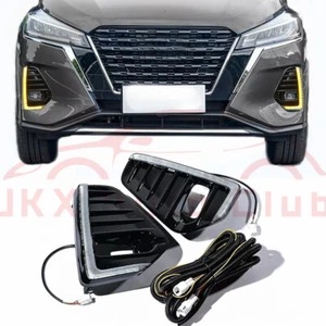 For NISSAN KICKS 2021-2022 u LED DRL Daytime Light Bumper Fog Lamp w/Turn Signal - Picture 1 of 7