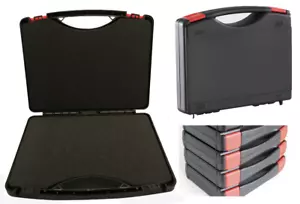 Hart Schwarz Kunststoff Werkzeug Aufbewahrungskoffer anpassbar Schaumstoff Einsatz 275 x 230 x 83 mm - Bild 1 von 10