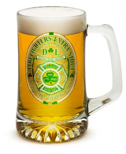 FIREFIGHTER TRIBUTE TO IRELAND'S BRAVEST- 25 OZ LARGE TANKARD BEER GLASS - Picture 1 of 1