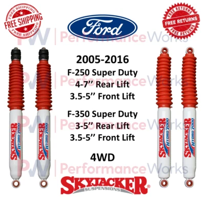Juego Amortiguadores Skyjacker Elevador Delantero y Trasero 3.5-5" 3-7" Para Ford F-250 / F-350 SD 4x4 Foto 1 de 4