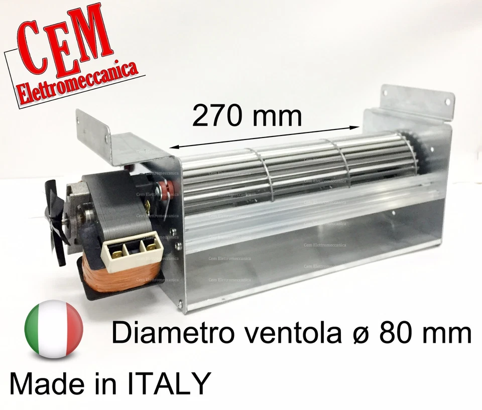 FERGAS Ventilatore Tangenziale per stufa a pellet EDIL KAMIN ø 80 mm lato SX 270 mm
