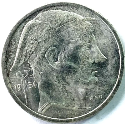 1954 Belgium 50 Francs Silver Coin Uncirculated KM# 136.1 - Image 1 of 4