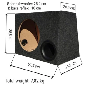 Cassa trapezoidale bass reflex per subwoofer da 30 cm diametro cofano auto car - Foto 1 di 9