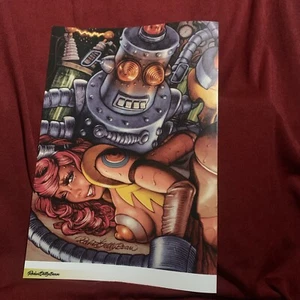 Rockin Jelly Bean PECHICO/ NAUGHTY ROBOT pt. 1 Poster Print Lowbrow 15” X 10” - Imagen 1 de 3