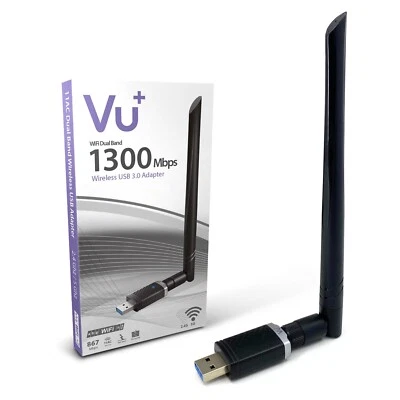 VU+ Dual-Band Wireless USB 3.0 WLAN Adapter 1300 Mbit/s inkl. 6dBi Antenne - Bild 1 von 4