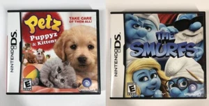 Nintendo DS Petz Puppyz & Kittenz The Smurfs Game Lot 2011 Complete Tested - Picture 1 of 11