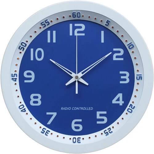 Technoline, WT 8971 Funk-Wanduhr, Ø 30cm, weiß-blau - Bild 1 von 1