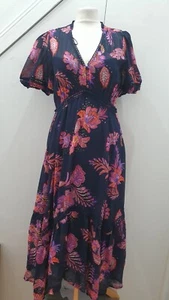 Monsoon Finn Hanky Hem Dress in Sustainable Viscose UK 10 New - Picture 1 of 7