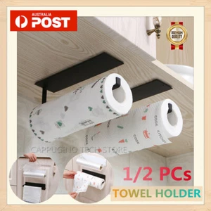 Paper Towel Holder Hanger Rack Kitchen Shelf Organizer Under Cabinet Roll Cup AU - Picture 1 of 12