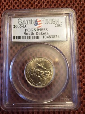 2006-D South Dakota Quarter PCGS MS 68 Satin Finish - Image 1 of 2
