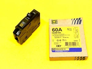 QUADRATIC D QOB160 1-POLIG 60 AMP 120/240 VAC BOLZEN AUF UNTERBRECHER mit BUSSCHRAUBE (NEU) - Bild 1 von 8
