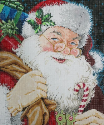Needlepoint Handpainted Christmas Sandra Gilmore Sweet Santa 10x12 - Image 1 of 4