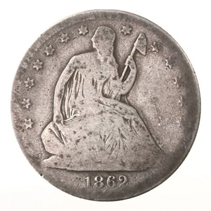 Raw 1862-S Seated Liberty 50C San Francisco Silver Half Dollar Coin - Picture 1 of 2