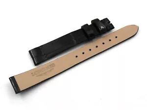 Longines Service Strap Leather Stampa Alligator Black Piatto Lucido 14/11mm Lady - Imagen 1 de 4