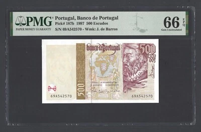 Portugal 500 Escudos 1997 P187b Uncirculated Grade 66 - Image 1 of 2