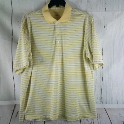 Nicklaus Mens Yellow Striped Golf Polo Shirt Size XL - Image 1 of 4