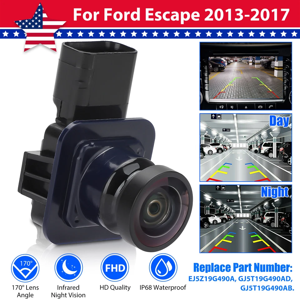 EJ5Z19G490A Rear View Backup Camera Kit For 2013 2014 2015 2016 2017 Ford Escape - Image 1 of 4