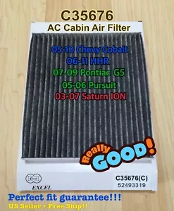 CARBONIZED CABIN AIR FILTER for CHEVY COBALT HHR PONTIAC G5 PURSUIT SATURN ION - Bild 1 von 4
