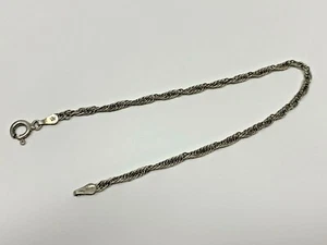 Italy Sterling Silver Twisted Rope Chain Bracelet (JB65) - Picture 1 of 3