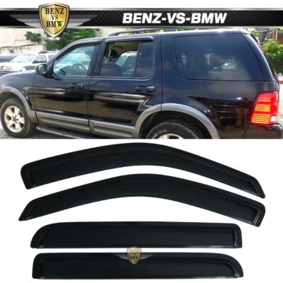 Fits 02-10 Ford Explorer 03-05 Lincoln Aviator Window Visors Vent Rain Guard - Image 1 of 4