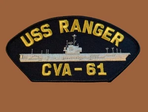 U.S NAVY SHIP HAT PATCH. USS RANGER CVA-61 SHIP PATCH U.S.A MADE NAVY CARRIER - Picture 1 of 2