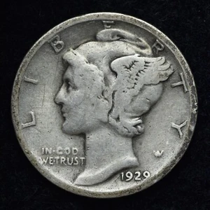 1929-S Mercury Silver Dime GOOD / VG FREE SHIPPING  - Picture 1 of 2