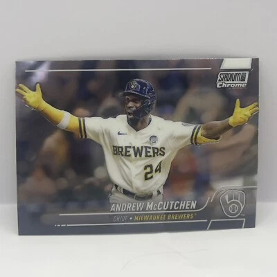 2022 Topps Stadium Club Chrome Andrew McCutchen Base #285 Milwaukee Brewers - Image 1 of 2