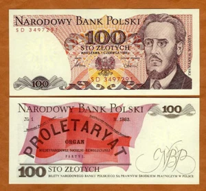 Poland, 100 Zlotych, 1986 P-143 (143e), UNC - Picture 1 of 1