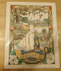 Heritage 300 Art Print by Marty Wilson Biloxi Lighthouse, Beauvior, Boats - Picture 1 of 2
