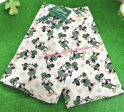 Disney Mickey Mouse y Minnie Mouse Día de San Patricio Juego de 2 Toallas de Cocina Nuevo Foto 1 de 4