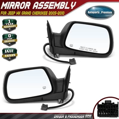 Espejo retrovisor térmico eléctrico 2 piezas con plegable manual para Jeep WK Grand Cherokee 2005-2010 Foto 1 de 4