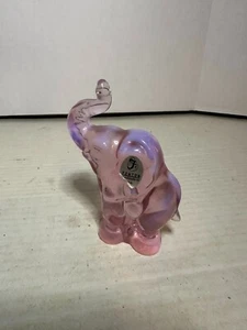 Fenton Glass Purple Pink Elephant Trunk Up Figurine  used - Picture 1 of 3