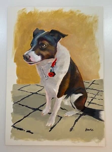 Dog portrait Scrappy - original 10x8" oil sketch by UK artist Susan Lye - Picture 1 of 4
