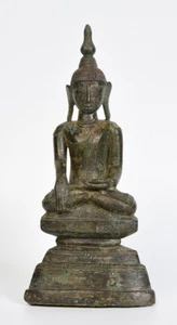 17th Century, Shan, Antique Burmese Bronze Seated Buddha - Picture 1 of 12