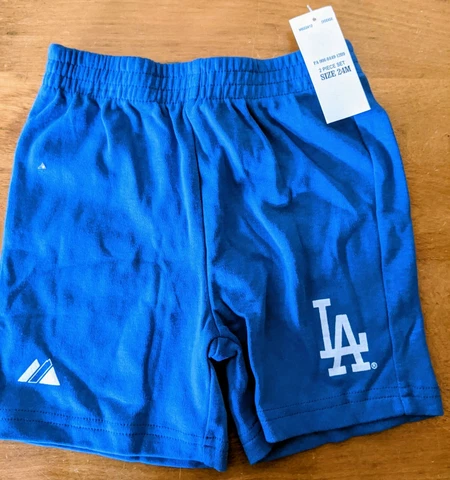 24m child/infant Los Angeles Dodger Blue shorts Brand New with tags Majestic Cover