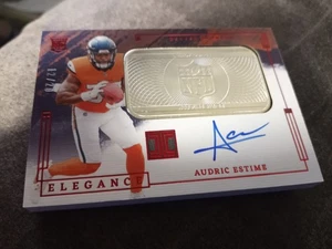 2024 Impeccable 🔥Audric Estime Rookie Silver Bar Auto /20🔥 Denver Broncos RC - Bild 1 von 2