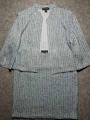 St.John Tweed Knit Jacket&Skirt Suit SZ 16 White,Green,Blue - Image 1 of 4