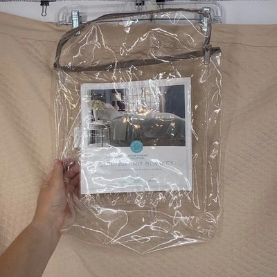 Martha Stewart Collection 舒适钻石双毛毯浅灰褐色棉聚酯纤维 — 第 1/4 张图片