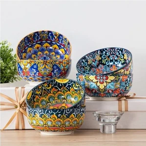 Bohemian Style Cereal Bowls Set - Set Of Six - Picture 1 of 10