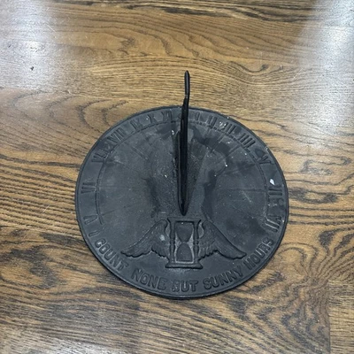 Reloj de sol vintage de metal fundido Eagle Flora" 9,5 pulgadas NO CUENTA MÁS QUE HORAS SOLEADAS Foto 1 de 4