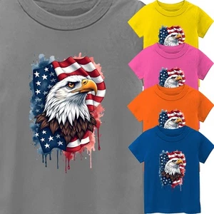 Camiseta de manga corta American Eagle divertida para niños EE. UU. 4 de julio Camiseta de regalo - Imagen 1 de 14