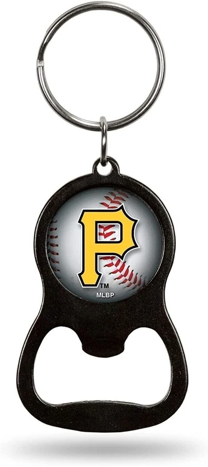 Pittsburgh Pirates Premium Solid Metal Bottle Opener Keychain, Key Ring, Team... - Image 1 of 1