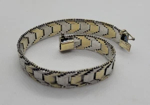 Milor zweifarbiges Sterlingsilber und vergoldet Chevron Armband, 7 1/2", Italien - Bild 1 von 7