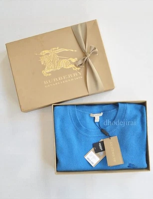 Auténtico jersey/suéter grande azul pálido BNWD BURBERRY 100 % cachemir para hombre/mujer Foto 1 de 4