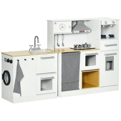 HOMCOM Cucina Giocattolo in Legno per Bambini 3-6 Anni Design 2 Pezzi - Image 1 of 4
