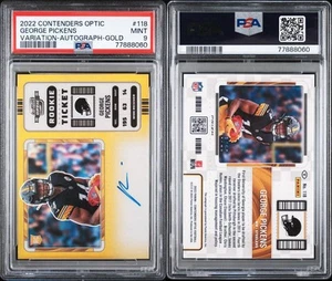 2022 Panini Contenders Optic Rookie Ticket AutoGeorge Pickens Gold /10 PSA 9 - Picture 1 of 1